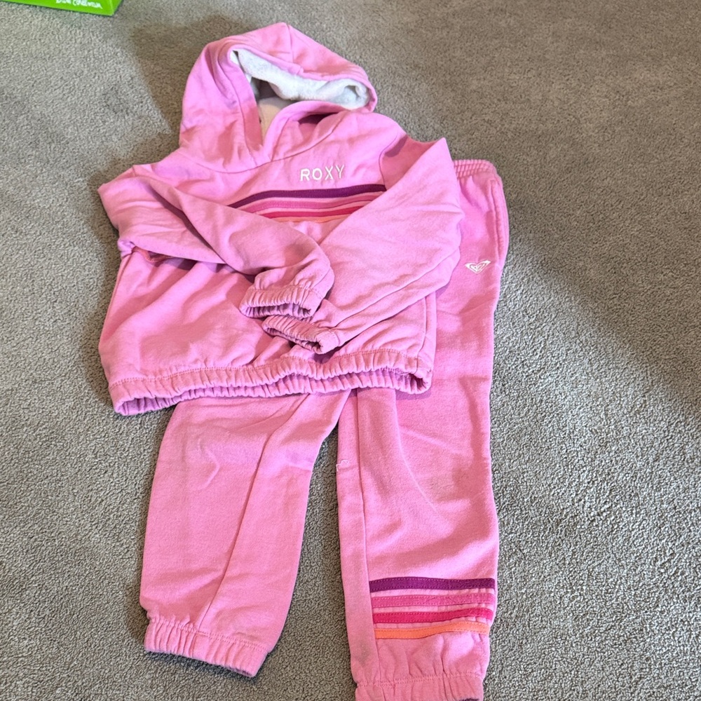 Roxy Pink Kids Sweatpants & Hoodie Set